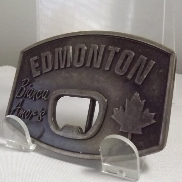 Vintage Edmonton Bianca Amor's Belt Buckle and Bottle Opener Combination - Picture 2 of 9